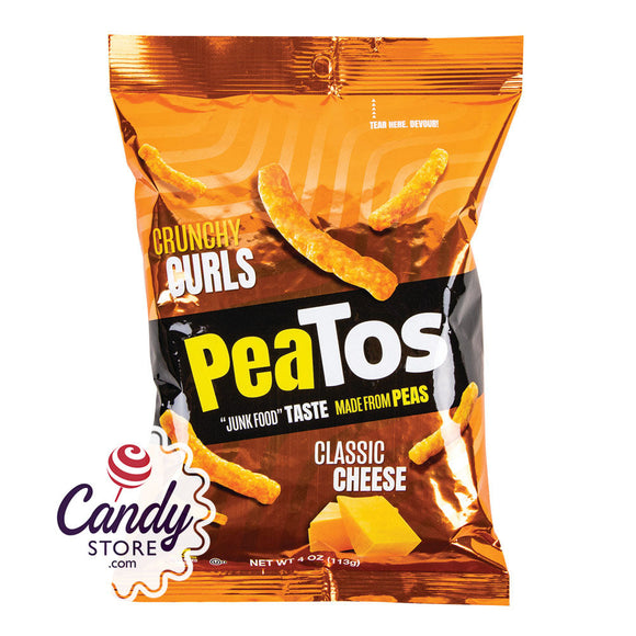 Peatos Classic Cheese Crunch Curls 4oz Peg Bags - 8ct CandyStore.com