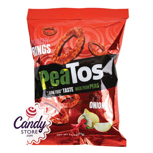 Peatos Fiery Onion Crunchy Rings 2.5oz Peg Bags - 8ct CandyStore.com