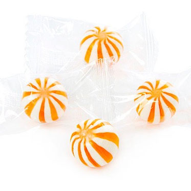 Petite Orange Striped Balls - 5lb CandyStore.com