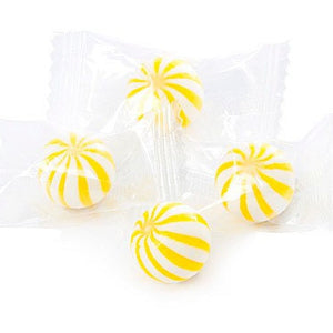 Petite Yellow Striped Balls - 5lb CandyStore.com
