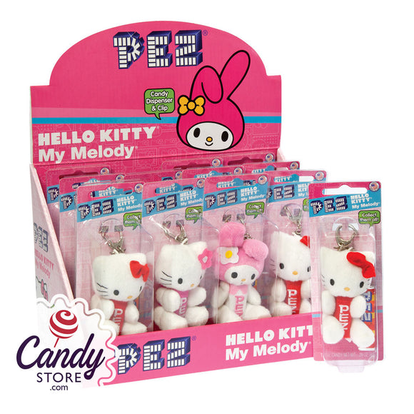 Pez Hello Kitty Plush Keychain 1.6oz - 12ct CandyStore.com