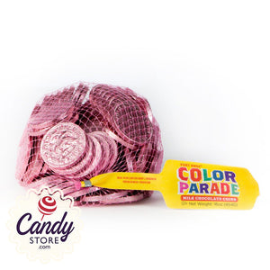 Pink Chocolate Coins Fort Knox 1.5-inch - 1lb CandyStore.com