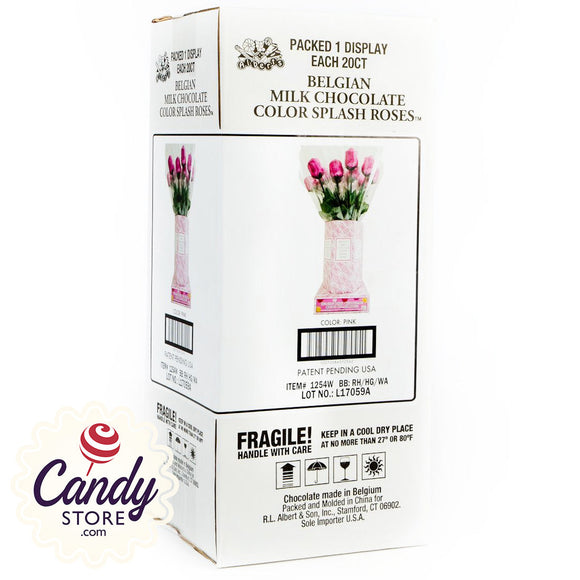 Pink Foil Milk Chocolate Roses - 20ct CandyStore.com