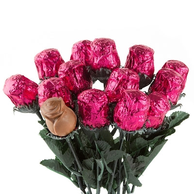 Pink Milk Chocolate Foil Rose - 48ct CandyStore.com