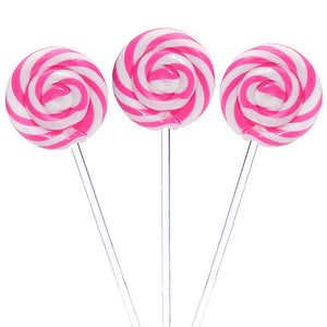 Pink Swipple Pops - 48ct Strawberry Petite Swirly Lollipops CandyStore.com