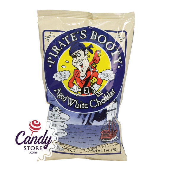 Pirate's Booty Aged White Cheddar 1oz Bags - 24ct CandyStore.com