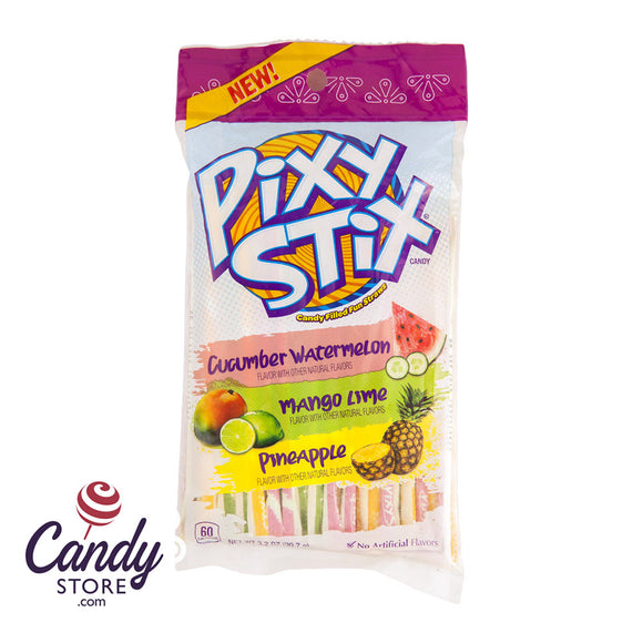 Pixy Stix Assorted 3.1oz Peg Bag - 12ct CandyStore.com