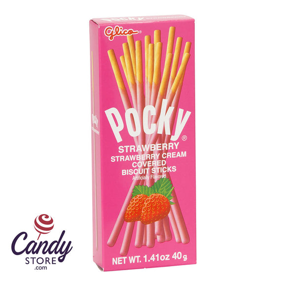 Pocky Sticks Strawberry Cookie 1.41oz Box - 20ct CandyStore.com