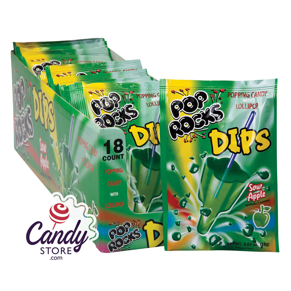 Pop Rocks Sour Apple Dips Popping Candy 18ct - CandyStore.com