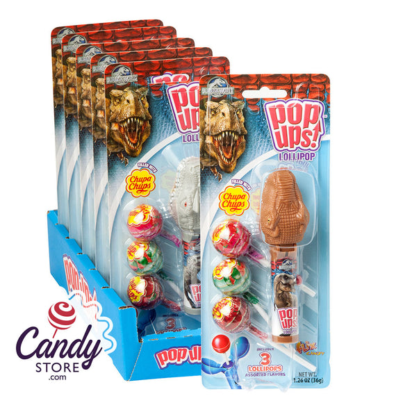 Pop Ups Jurassic World Lollipop 1.26oz Blister Pack - 6ct CandyStore.com