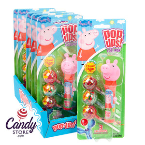 Pop Ups Peppa Pig Lollipops 1.26oz Blister Pack - 6ct CandyStore.com