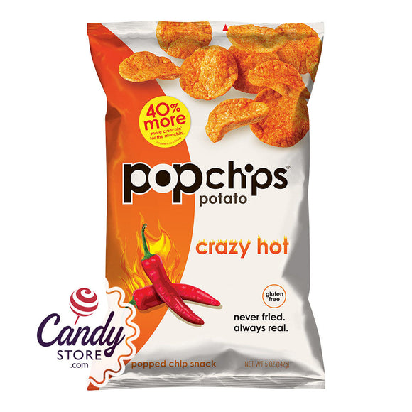Popchips Crazy Hot Potato Chips 5oz Bags - 12ct CandyStore.com
