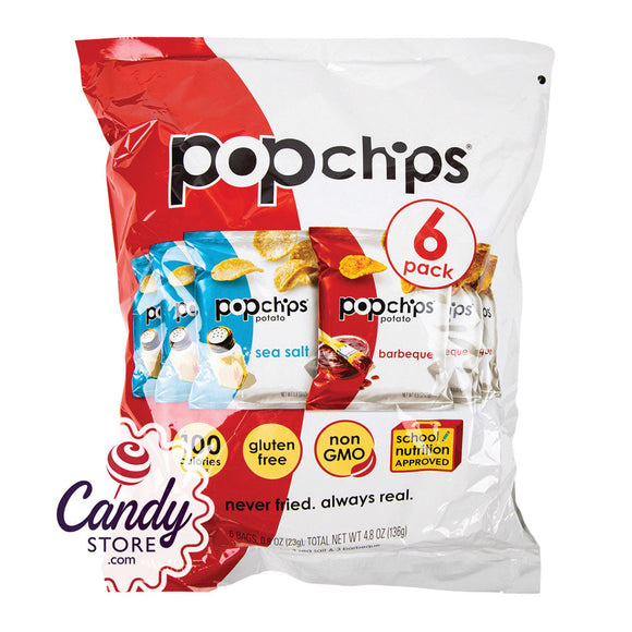Popchips Pillow Pack 6 Ct 4.8oz - 12ct CandyStore.com