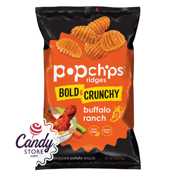 Popchips Ridges Buffalo Ranch Chips 5oz Bags 12ct - CandyStore.com