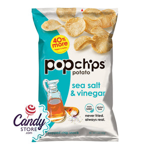 Popchips Sea Salt And Vinegar Potato Chips 5oz Bags - 12ct CandyStore.com