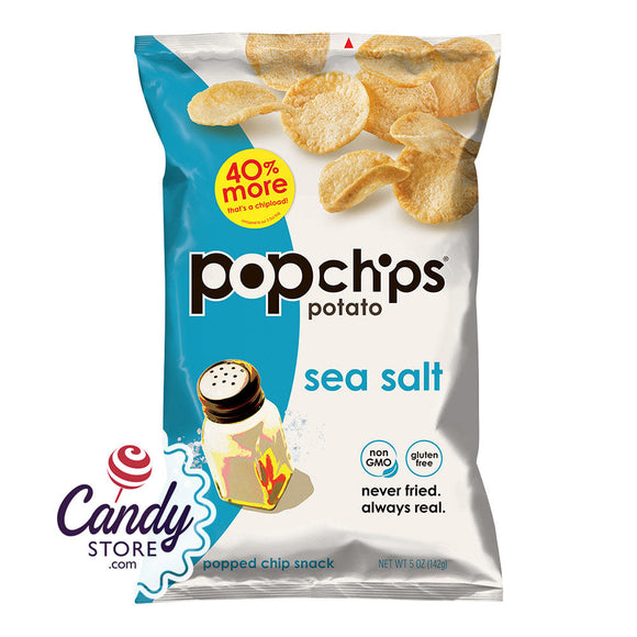 Popchips Sea Salt Potato Chips 5oz Bags - 12ct CandyStore.com