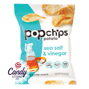 Popchips Sea Salt & Vinegar 0.8oz Pouch - 24ct CandyStore.com
