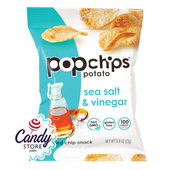 Popchips Sea Salt & Vinegar 0.8oz Pouch - 24ct CandyStore.com