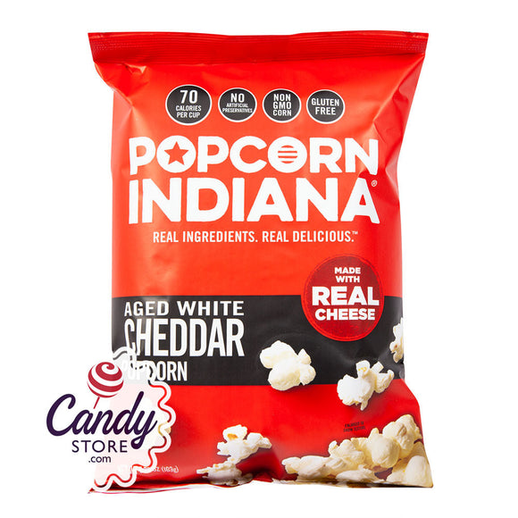 Popcorn Indiana Aged White Cheddar Popcorn 5.75oz Bags - 12ct CandyStore.com