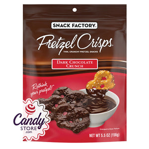 Pretzel Crisps Dark Chocolate Crunch 5.5oz Peg Bags - 12ct CandyStore.com