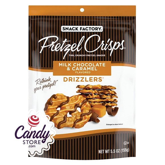 Pretzel Crisps Milk Chocolate Caramel 5.5oz Peg Bags - 12ct CandyStore.com