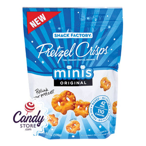 Pretzel Crisps Minis Original 6.2oz Bags - 12ct CandyStore.com