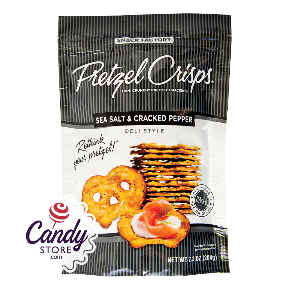 Pretzel Crisps Sea Salt And Cracked Pepper 7.2oz Bags 12ct