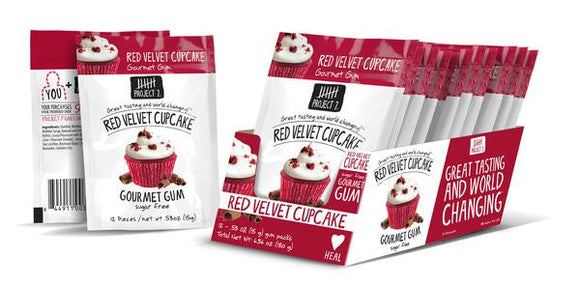 Project 7 Red Velvet Gum Pouches - 12ct CandyStore.com