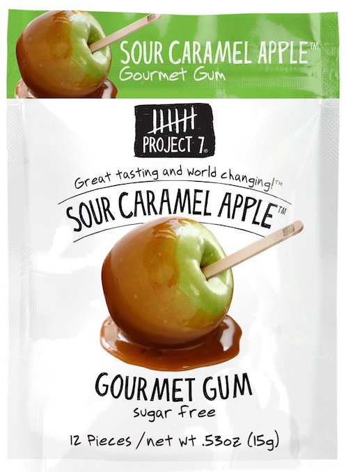 Project 7 Sour Caramel Apple Gum Pouch - 12ct CandyStore.com