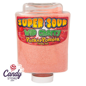 Pucker Powder Super Sour Red Cherry 9oz Bottle - 1ct CandyStore.com