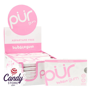 Pur Bubblegum Gum 9 Pc 0.44oz Pack - 12ct CandyStore.com