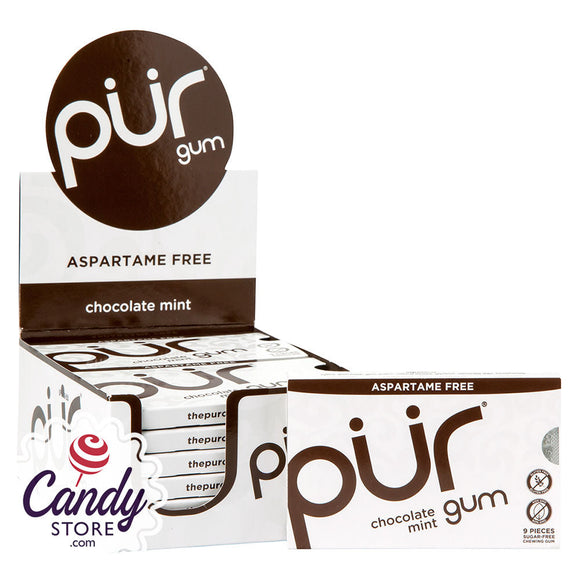 Pur Chocolate Gum 9 Pc 0.44oz Pack - 12ct CandyStore.com