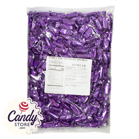 Purple Foil Caramels Candy - 2lb CandyStore.com