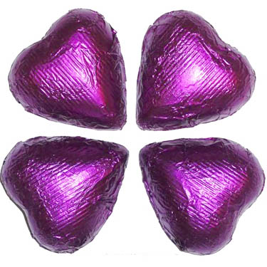 Purple Foil Hearts - 10lb Bulk CandyStore.com