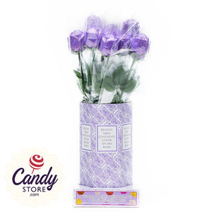 Purple Foil Milk Chocolate Roses - 20ct CandyStore.com
