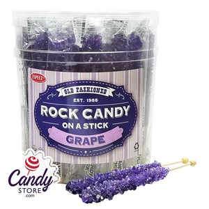 Purple Rock Candy Crystal Sticks - 36ct Jar CandyStore.com