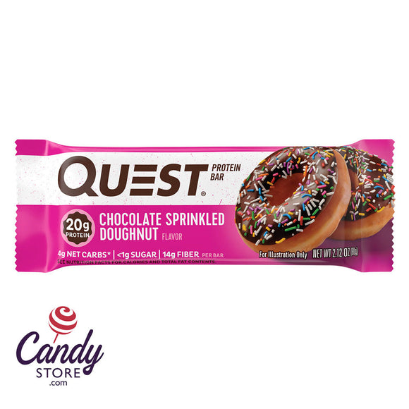 Quest Bar Chocolate Sprinkled Doughnut 2.1oz - 12ct CandyStore.com