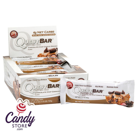 Quest Bars Chocolate Chip Cookie Dough Protein 2.1oz - 12ct CandyStore.com