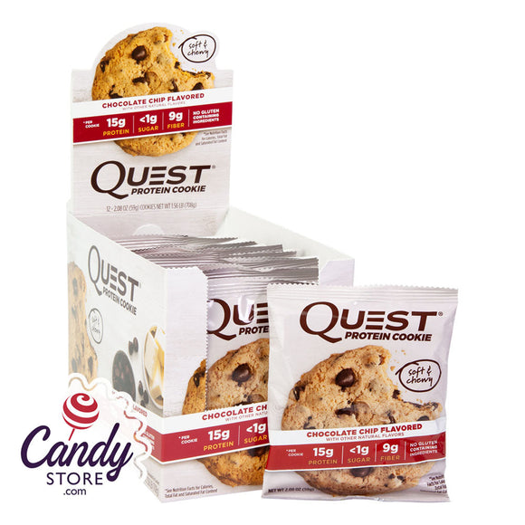 Quest Bars Chocolate Chip Protein Cookies 1.8oz - 12ct CandyStore.com