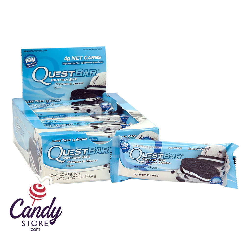 Quest Bars Cookies & Cream Protein 2.1oz - 12ct – CandyStore.com