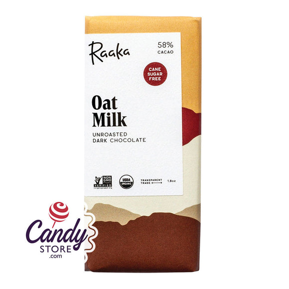 Raaka 58% Oat Milk Dark Chocolate 1.8oz Bar - 144ct CandyStore.com