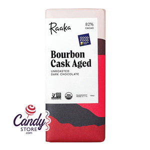 Raaka Bar 82% Dark Chocolate Bourbon Cask Aged 1.8oz Bar - 144ct CandyStore.com