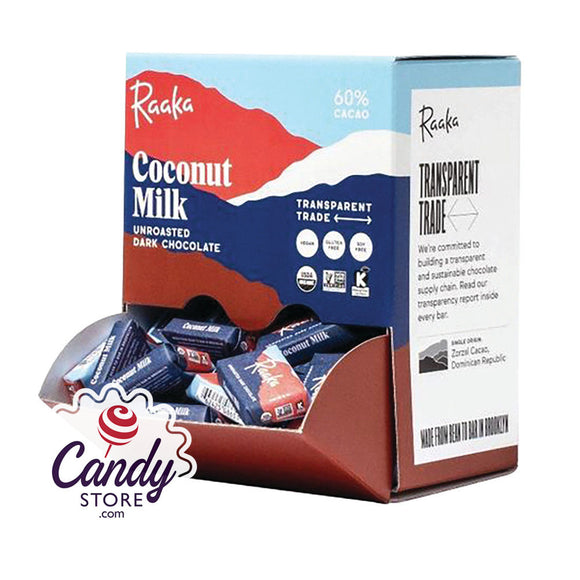 Raaka Mini Bars 60% Dark Chocolate With Coconut Milk 0.28oz - 1000ct CandyStore.com