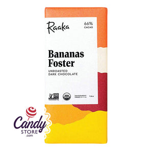 Raaka Mini Bars 68% Dark Chocolate With Bananas Foster 0.28oz - 144ct CandyStore.com