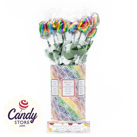 Rainbow Foil Milk Chocolate Roses - 20ct CandyStore.com
