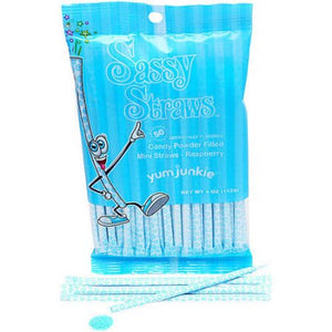 Raspberry Sassy Straws Powder Candy - 50-piece Bags - 12ct CandyStore.com