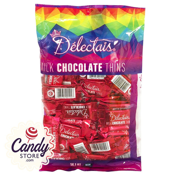 Red Delectais Milk Chocolate Thins Bags - 14.1oz CandyStore.com