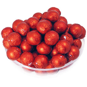 Red Foil Chocolate Balls - 10lb CandyStore.com