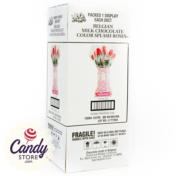Red Foil Milk Chocolate Roses - 20ct CandyStore.com