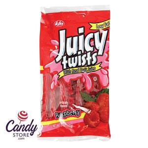 Red Raspberry Juicy Twists 5oz Peg Bag - 12ct CandyStore.com